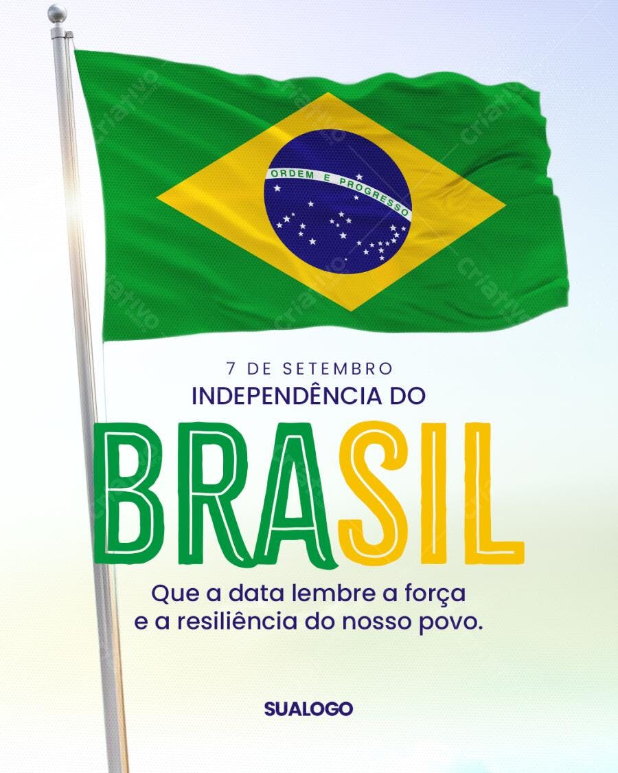 Flyer 7 de Setembro Independência do Brasil PSD Editável