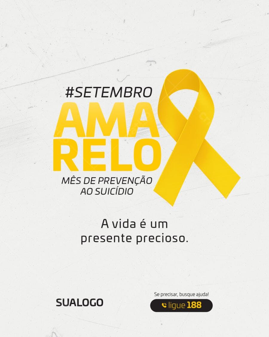 Post para Setembro Amarelo PSD Editável