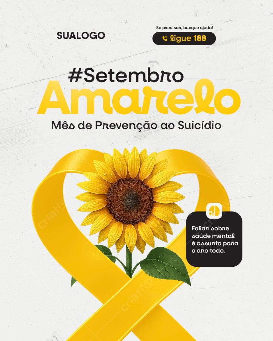 Flyer Setembro Amarelo PSD Editável