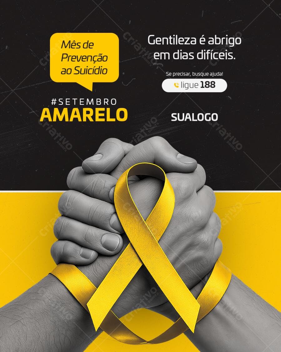 Post para Setembro Amarelo PSD Editável