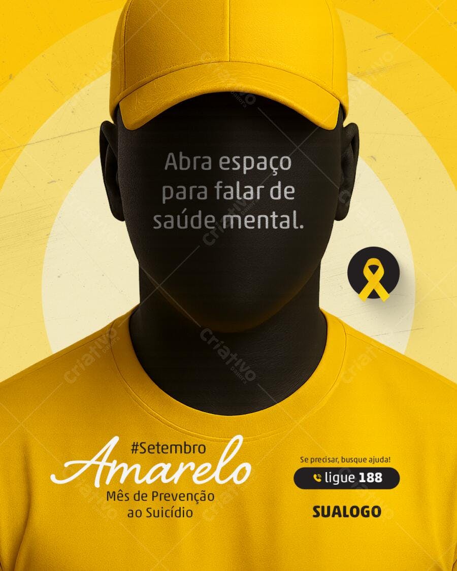 Post para Setembro Amarelo PSD Editável