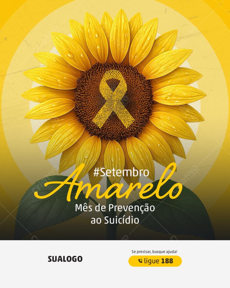 Post para Setembro Amarelo PSD Editável