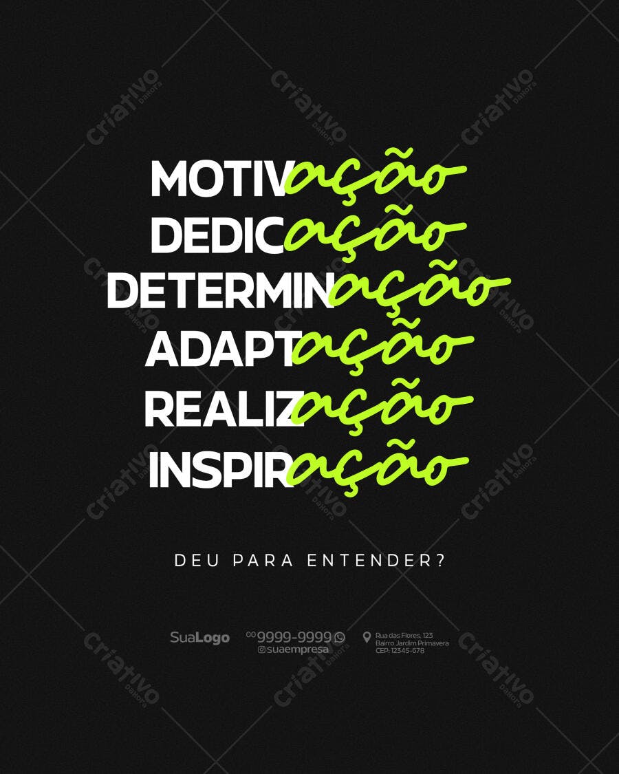 Poster Motivacional com Frases Inspiradoras PSD Editável