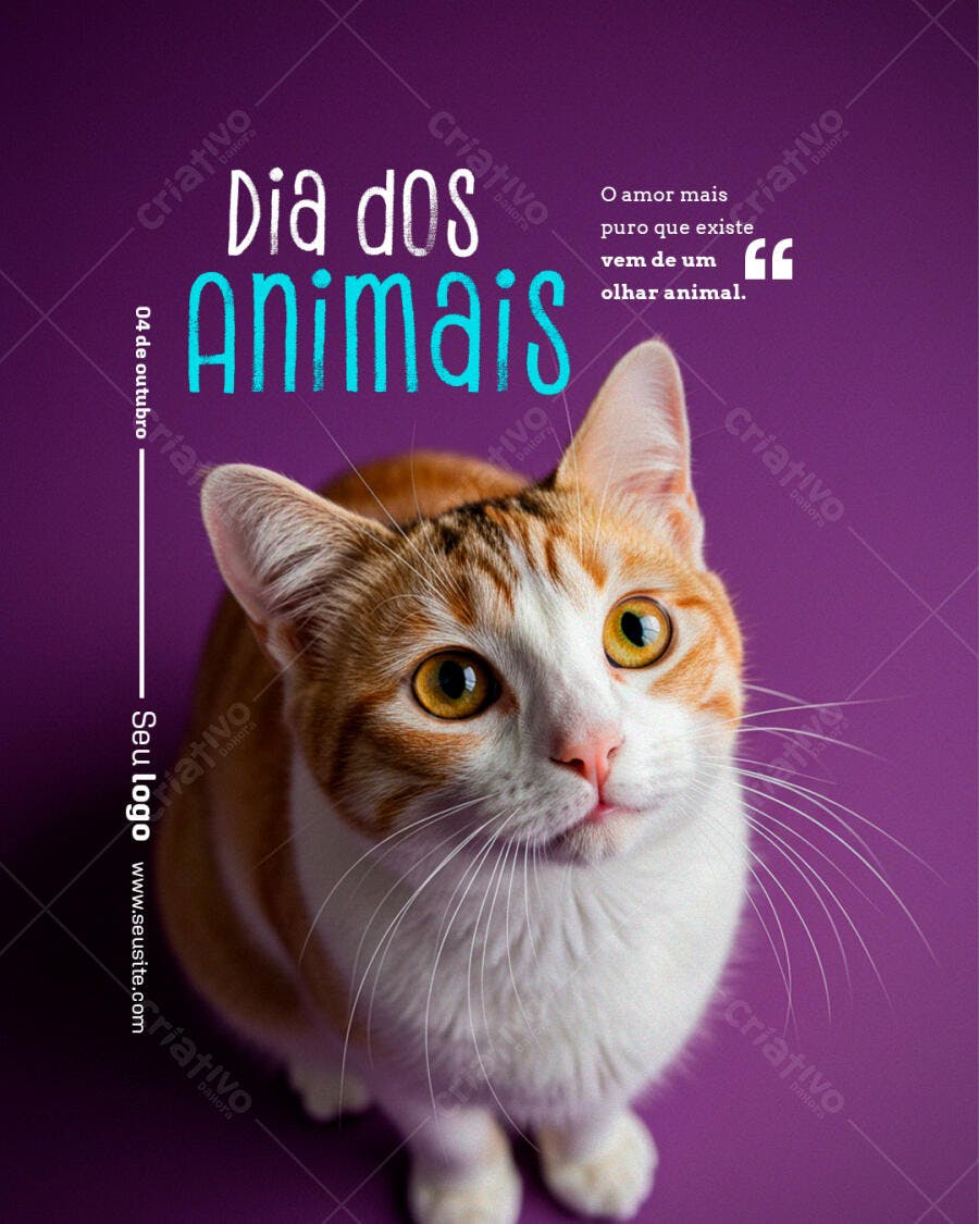 Flyer Dia dos Animais PSD Editável