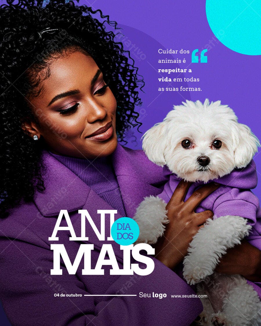 Flyer Dia dos Animais PSD Editável