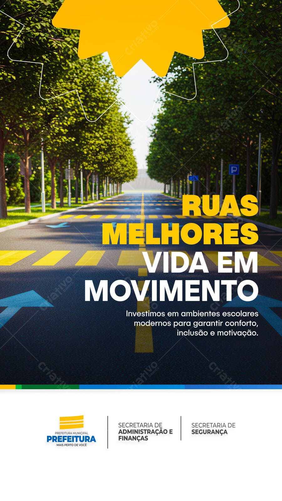 Flyer Ruas Melhores Vida em Movimento PSD Editável