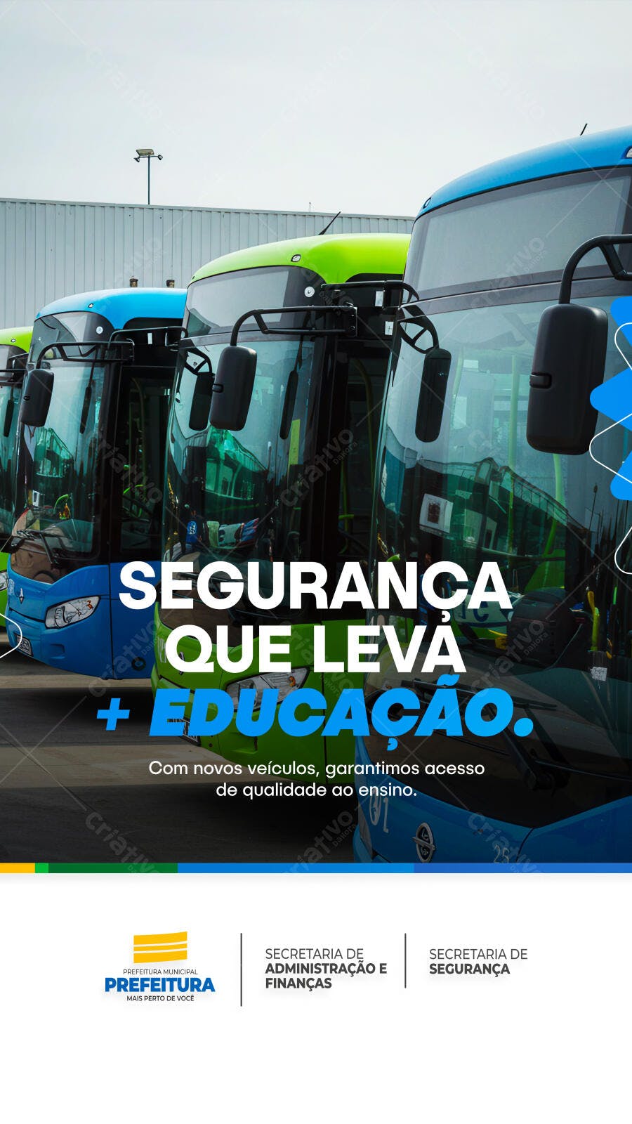 Flyer Segurança Escolar com Ônibus PSD Editável