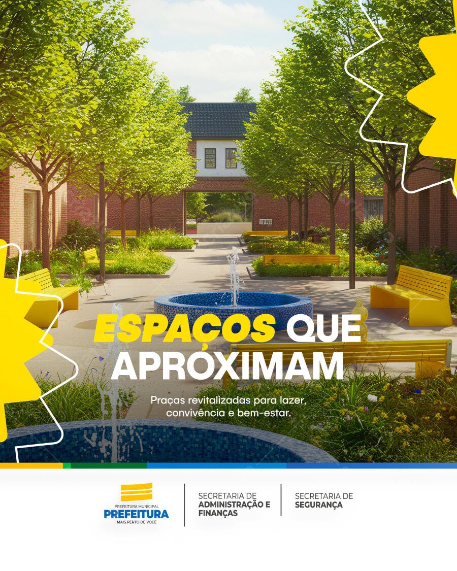Flyer Projeto de Revitalização de Praças PSD Editável