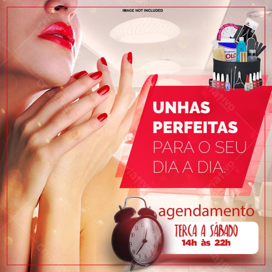 Post para Salão de Unhas PSD Editável