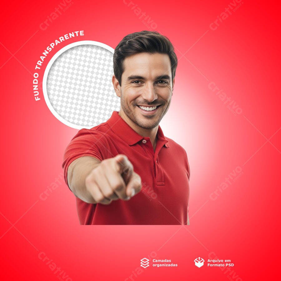 Mockup Publicitário Vermelho PSD Editável