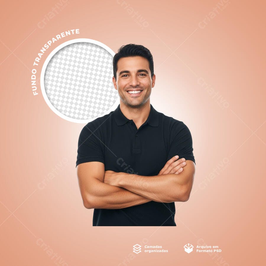 Mockup de Pessoa Sorrindo PSD Editável