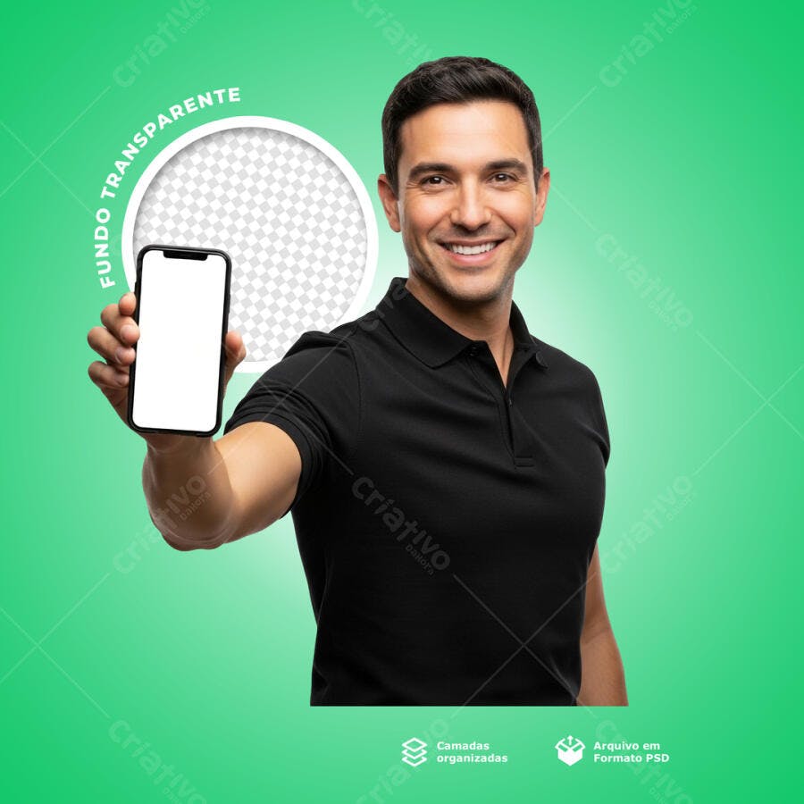 Mockup Apresentação de Celular PSD Editável