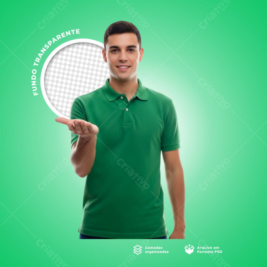 Mockup Camiseta Verde PSD Editável