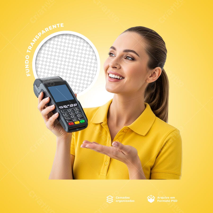 Postagem para Redes Sociais com Máquina de Cartão PSD Editável