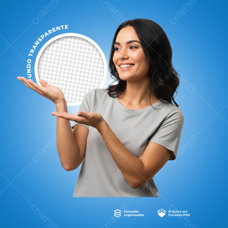Mockup Modelo Feminino Apresentação PSD Editável
