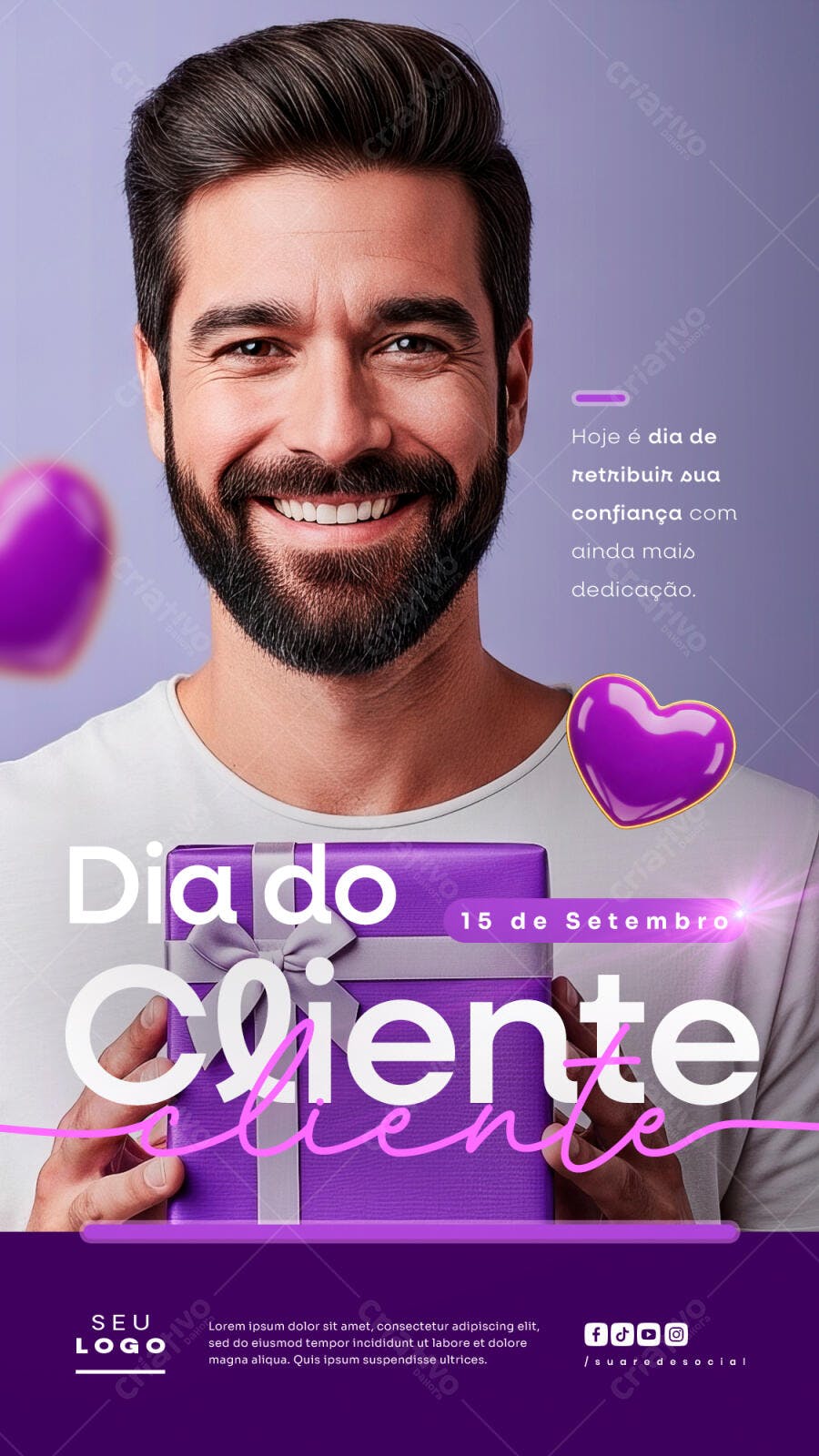 Flyer Dia do Cliente PSD Editável