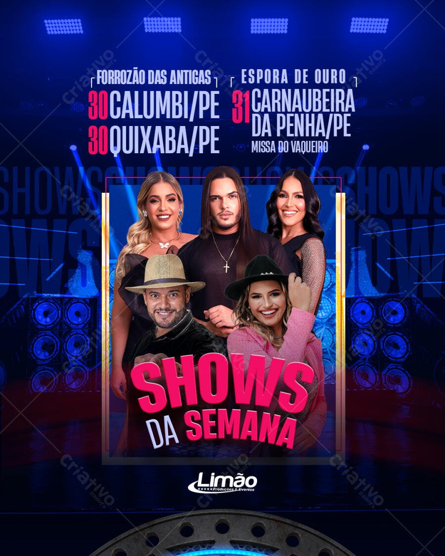 Flyer Shows da Semana PSD Editável