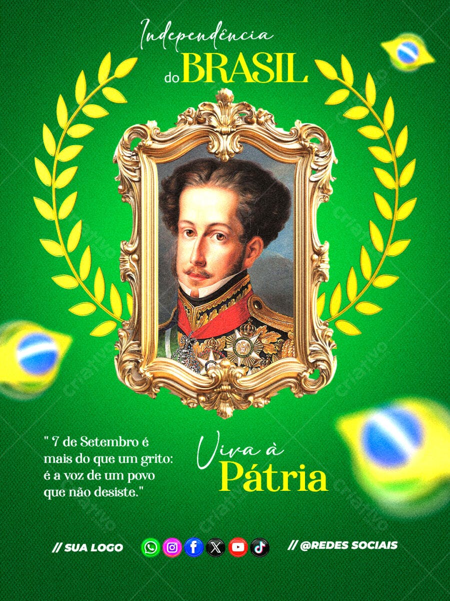 Flyer 7 de Setembro Independência do Brasil PSD Editável