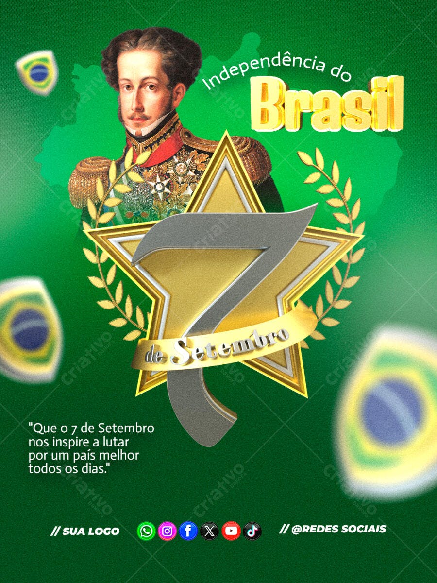 Flyer para 7 de Setembro PSD Editável
