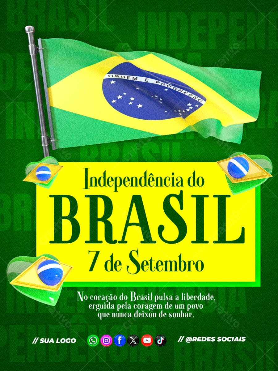 Flyer Independência do Brasil PSD Editável