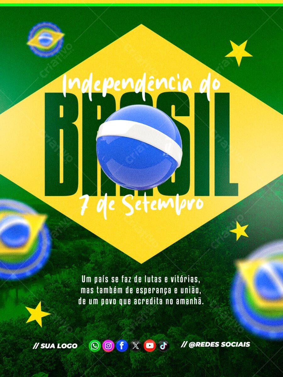 Flyer para Independência do Brasil PSD Editável