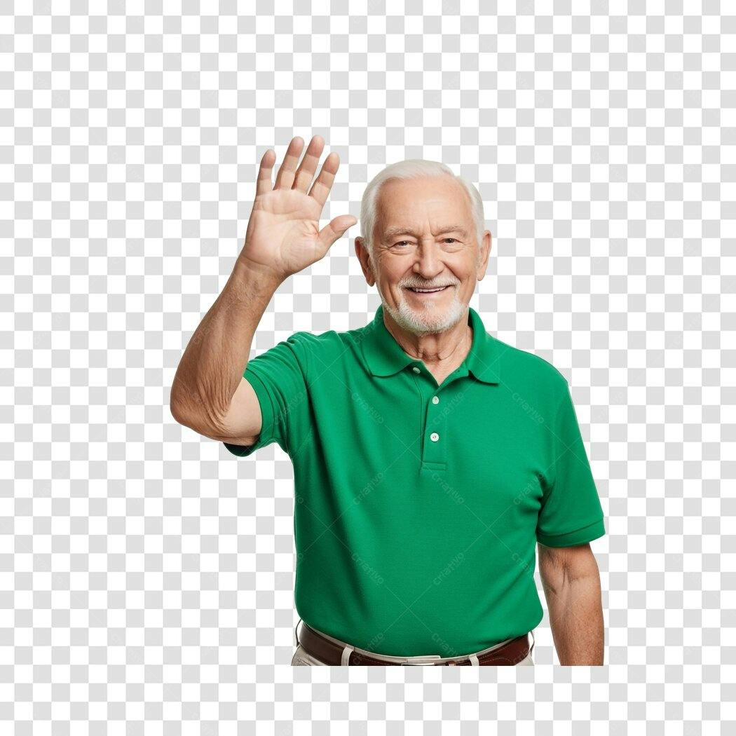 Imagem PNG com fundo transparente Homem Idoso cumprimentando