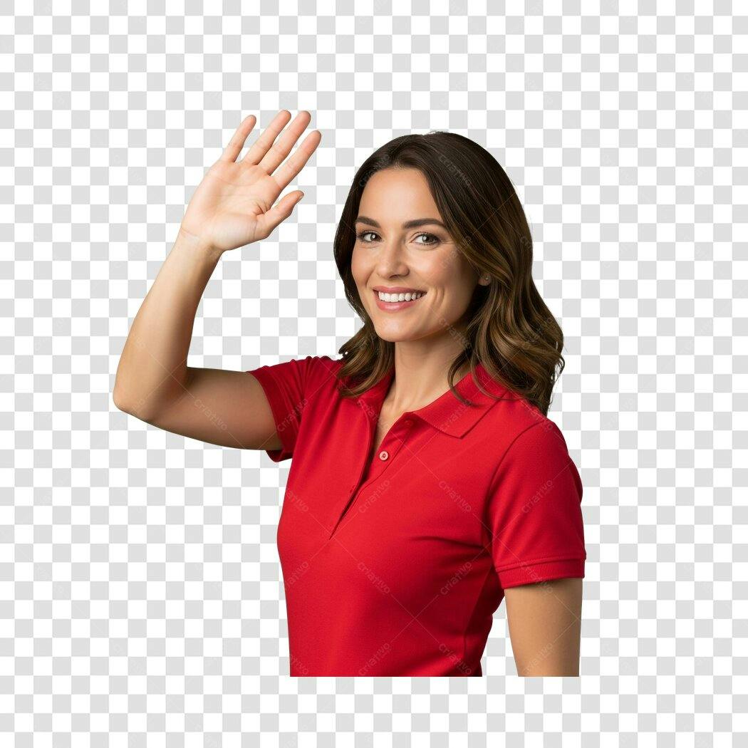 Imagem PNG com fundo transparente Mulher acenando