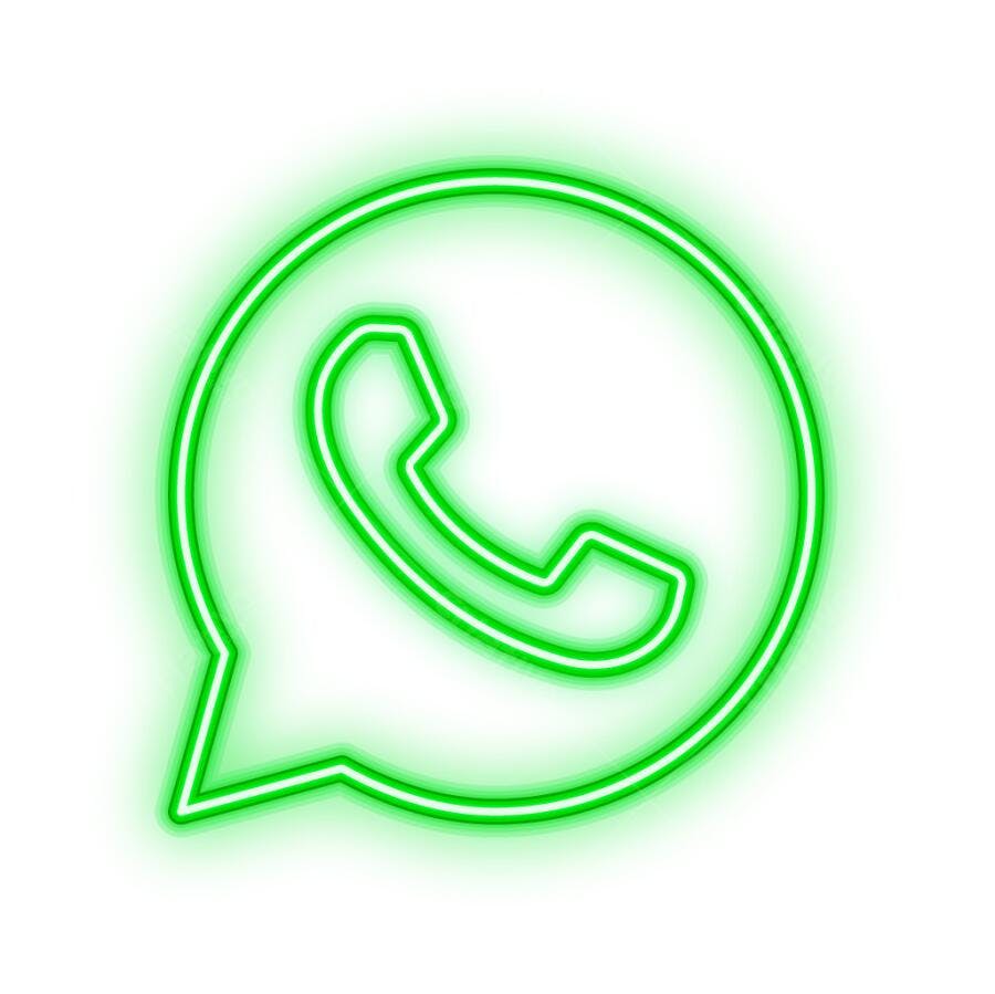 Ícone telefone verde neon PNG com fundo transparente
