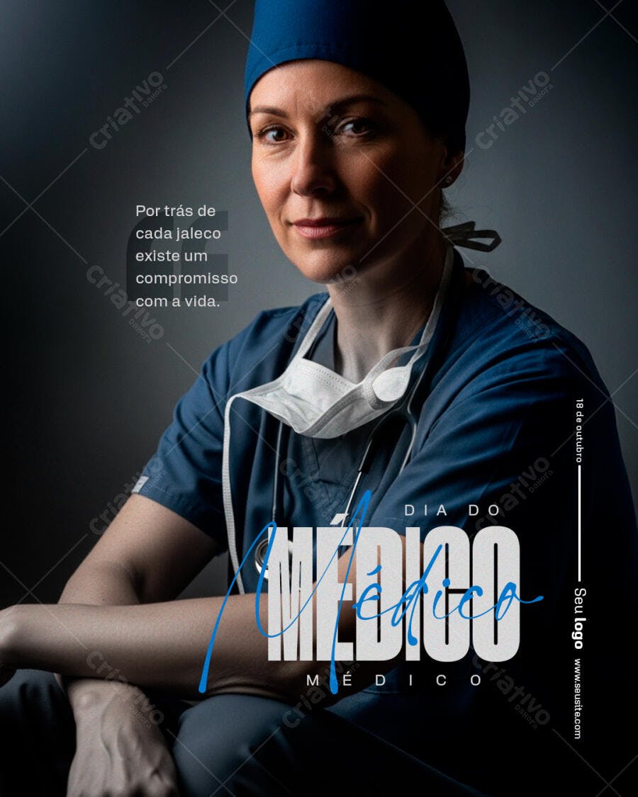 Post para Dia do Médico PSD Editável
