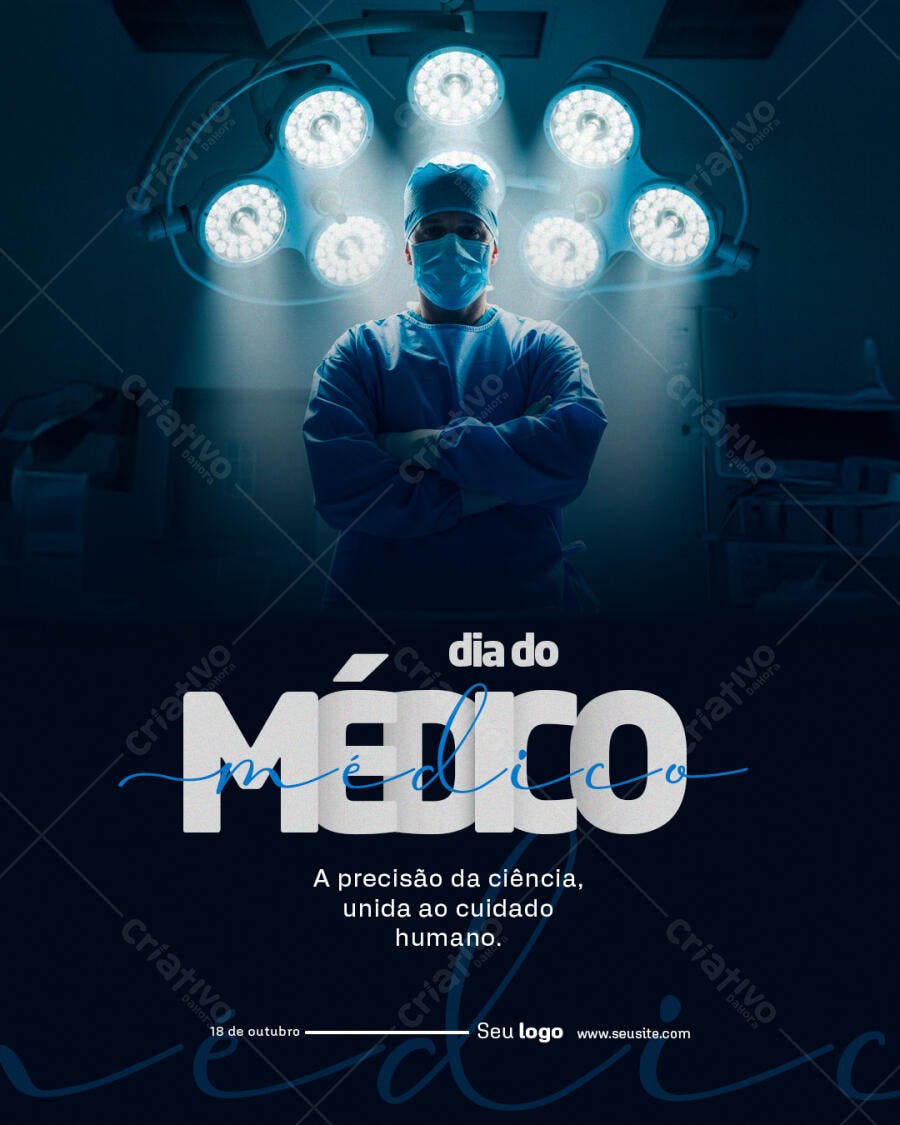 Post para Dia do Médico PSD Editável