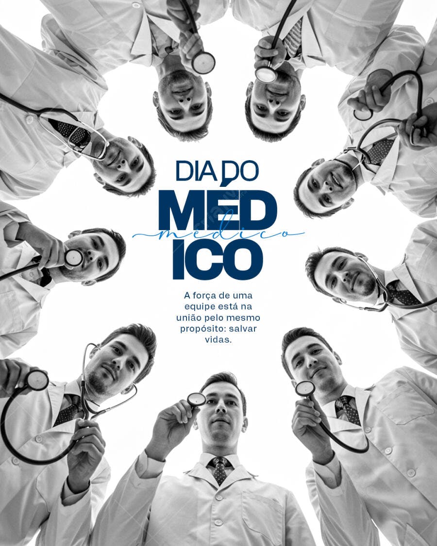 Flyer Dia do Médico PSD Editável