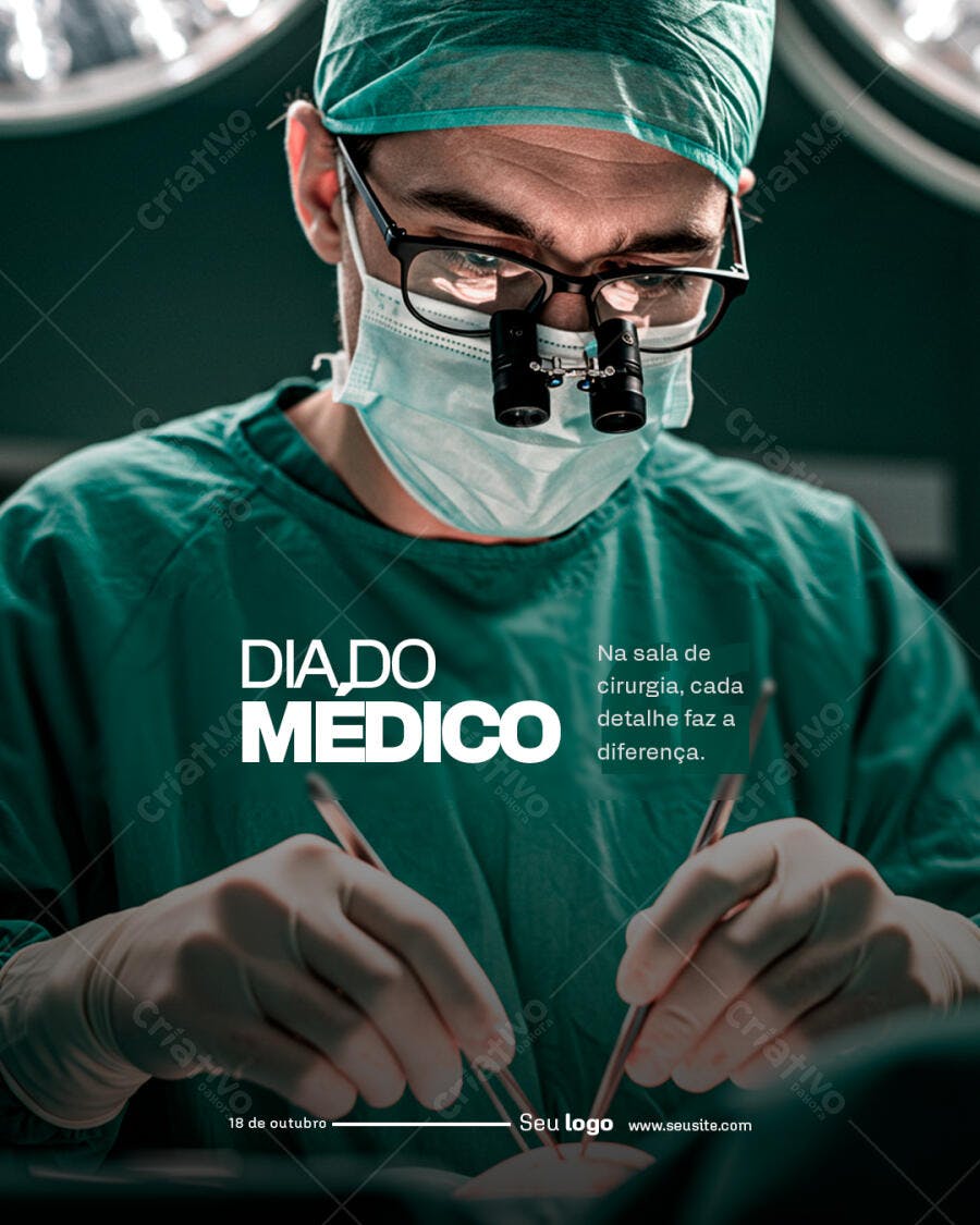 Post para Dia do Médico PSD Editável