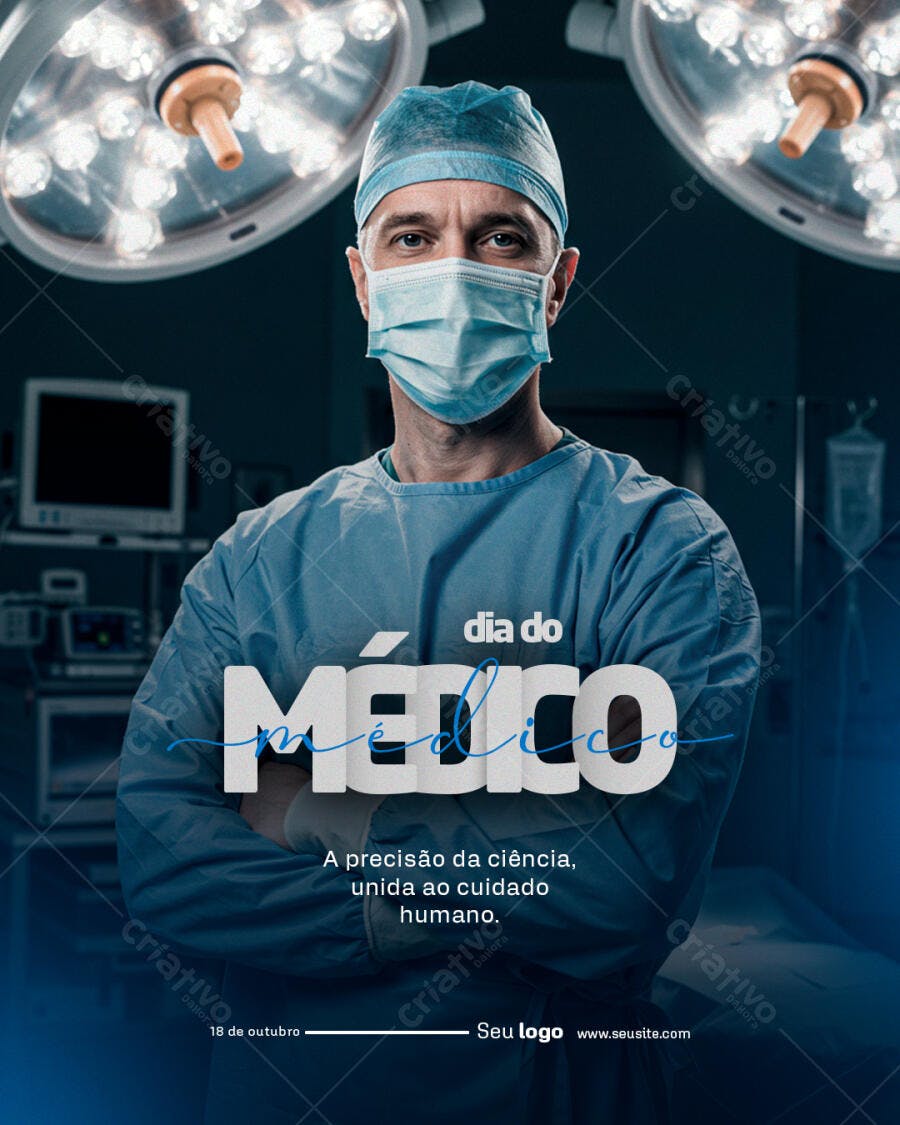 Flyer Dia do Médico PSD Editável