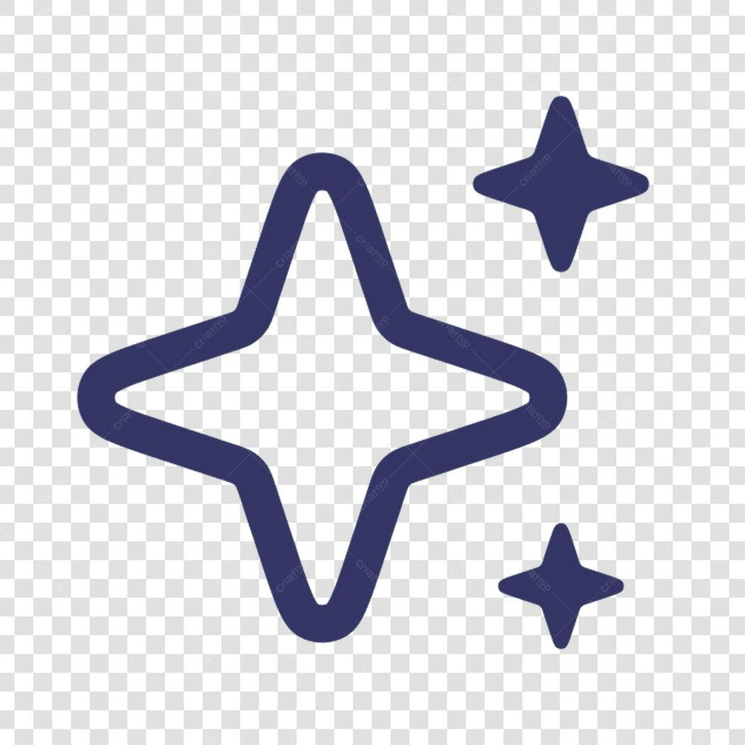 Ícone estrela brilho PNG com fundo transparente