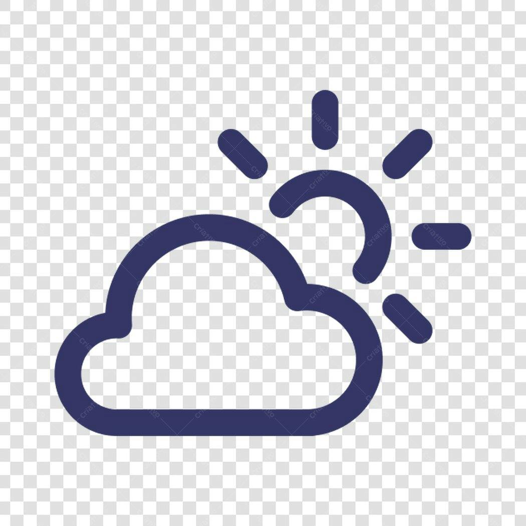 Icone Clima Sol e Nuvem PNG com fundo transparente