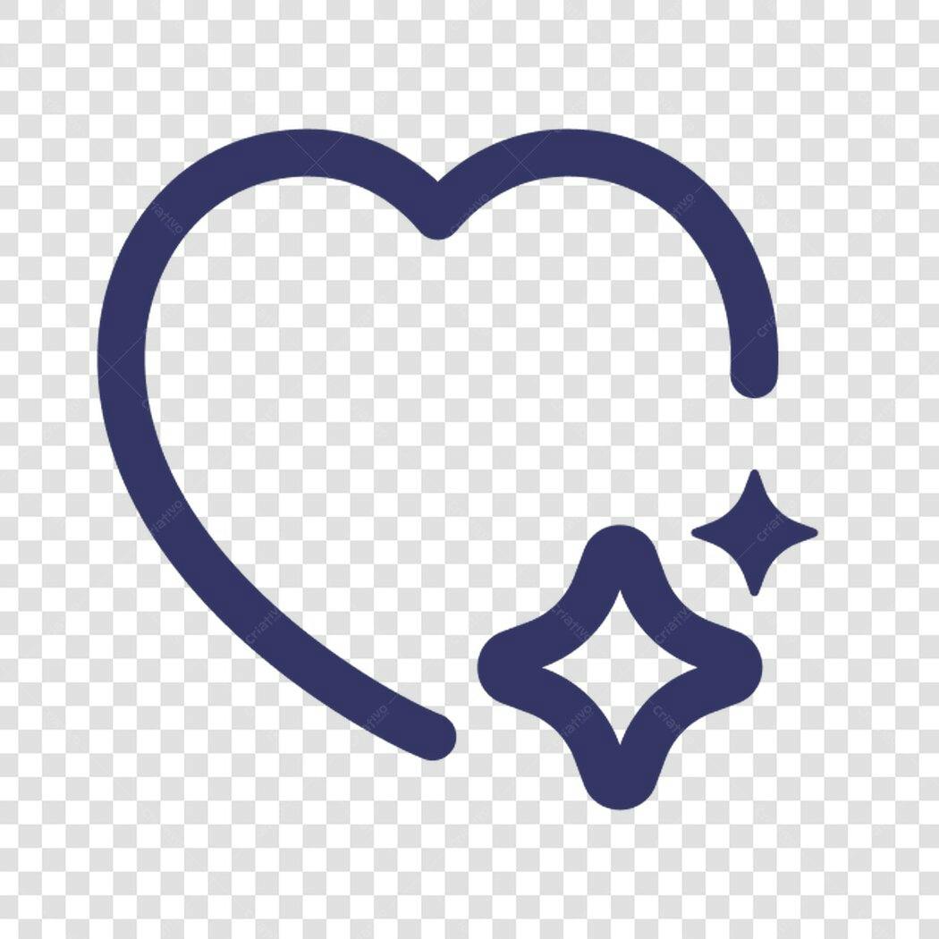Ícone Coração com Brilho PNG com fundo transparente