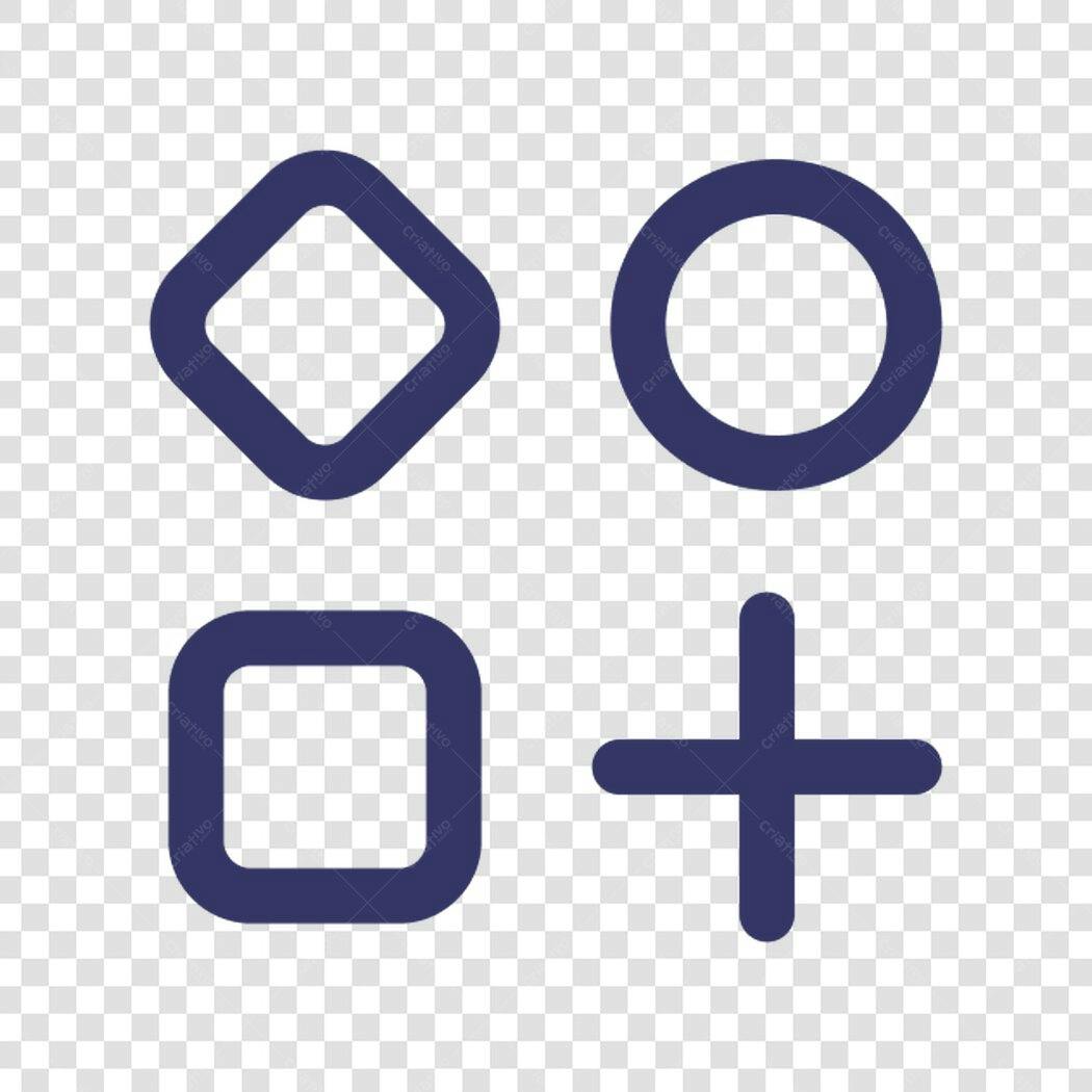 Ícones geométricos PNG com fundo transparente
