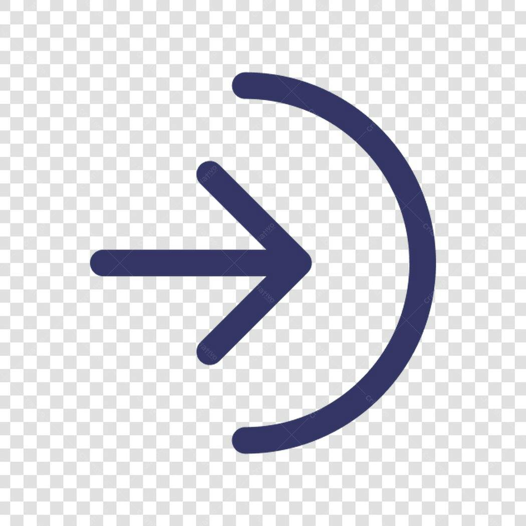 Ícone seta curva PNG com fundo transparente