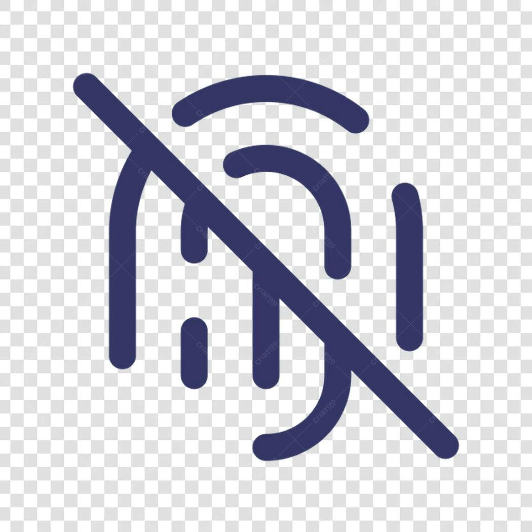 Ícone Biometria Bloqueada PNG com fundo transparente