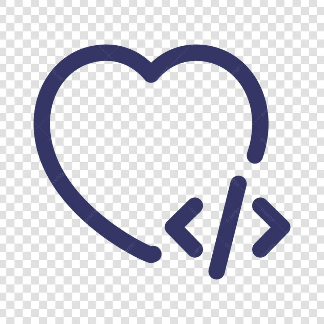 Ícone Programador com Coração PNG com fundo transparente