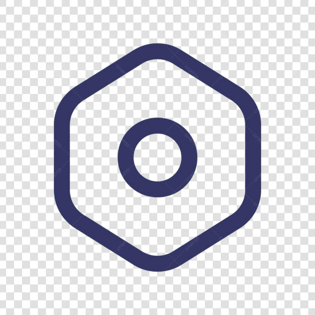 Ícone hexagonal azul PNG com fundo transparente