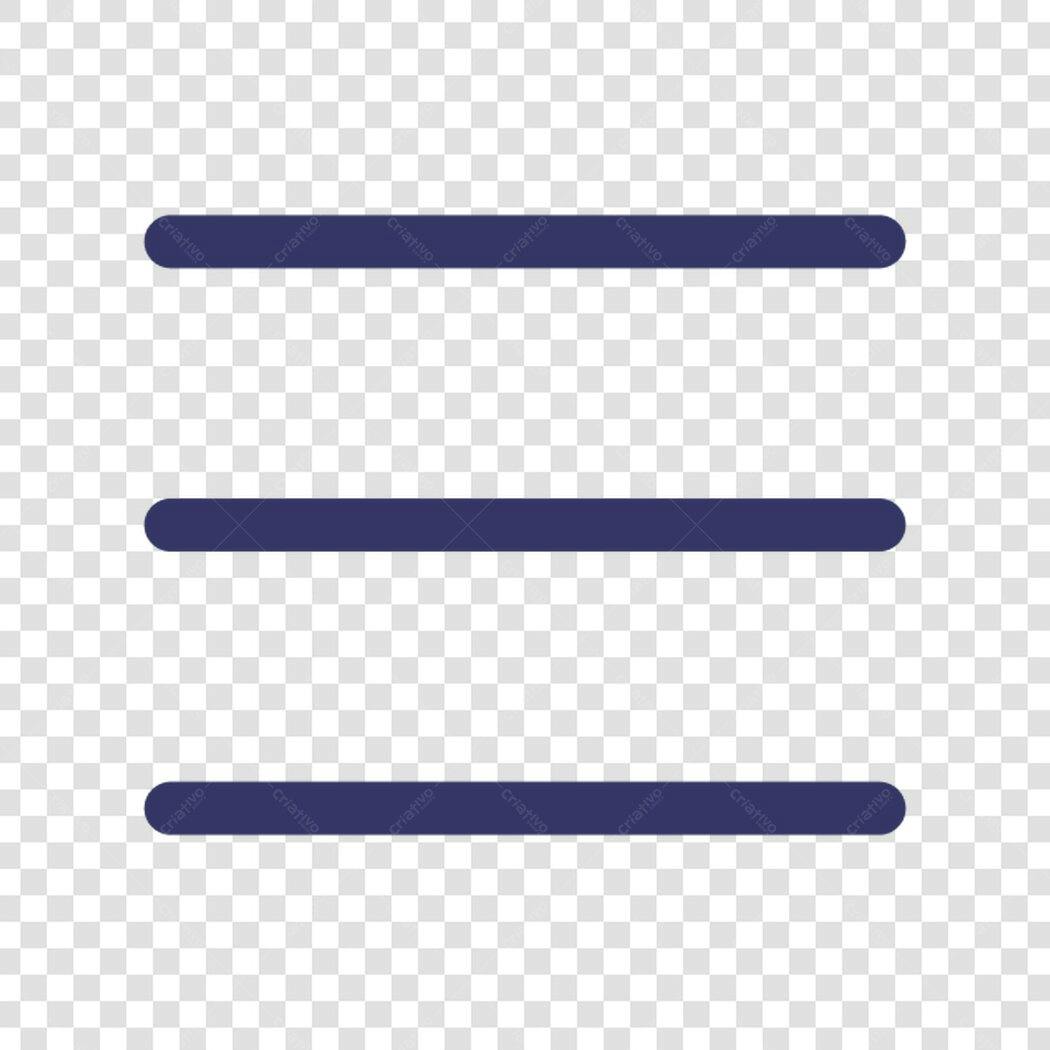 Ícone Menu Hambúrguer PNG com fundo transparente