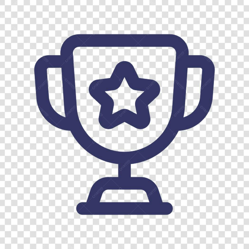 Icone Troféu com Estrela PNG com fundo transparente