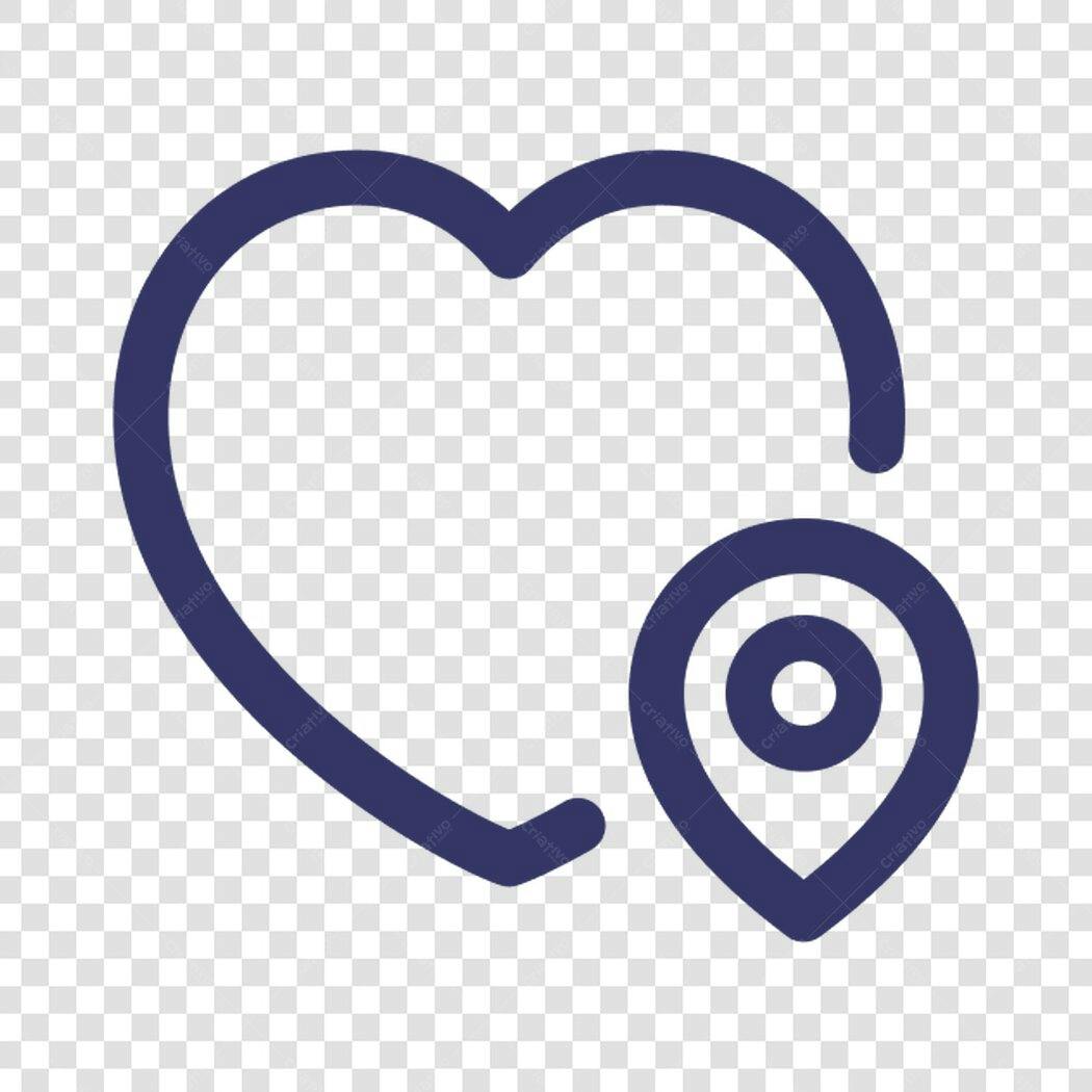 Icone Localização Amor PNG com fundo transparente