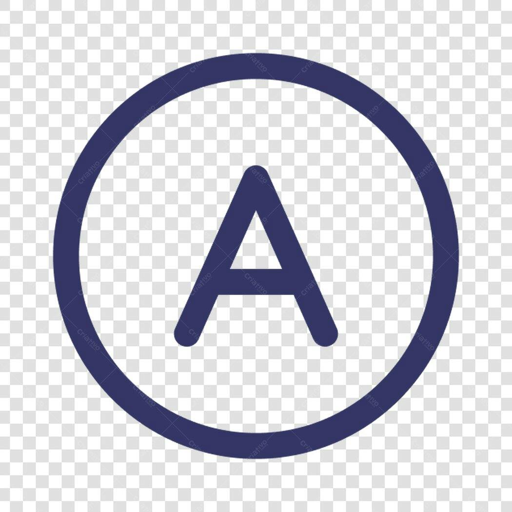Icone Letra A PNG com fundo transparente