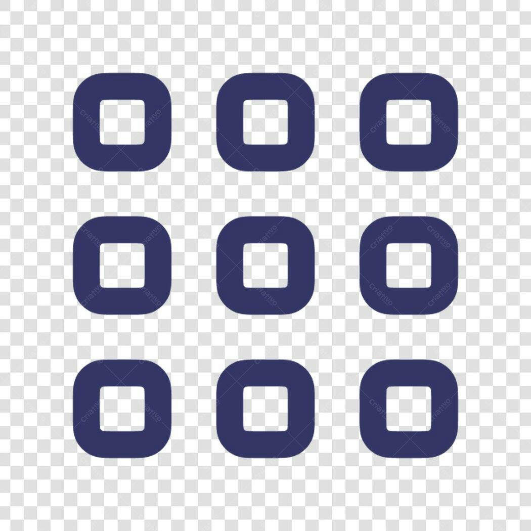 Icones quadrados azuis PNG com fundo transparente