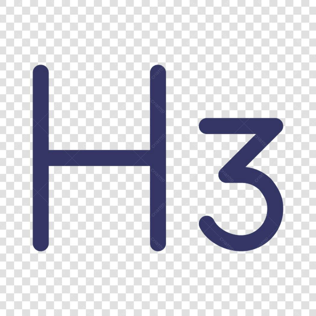 Ícone H3 PNG com fundo transparente