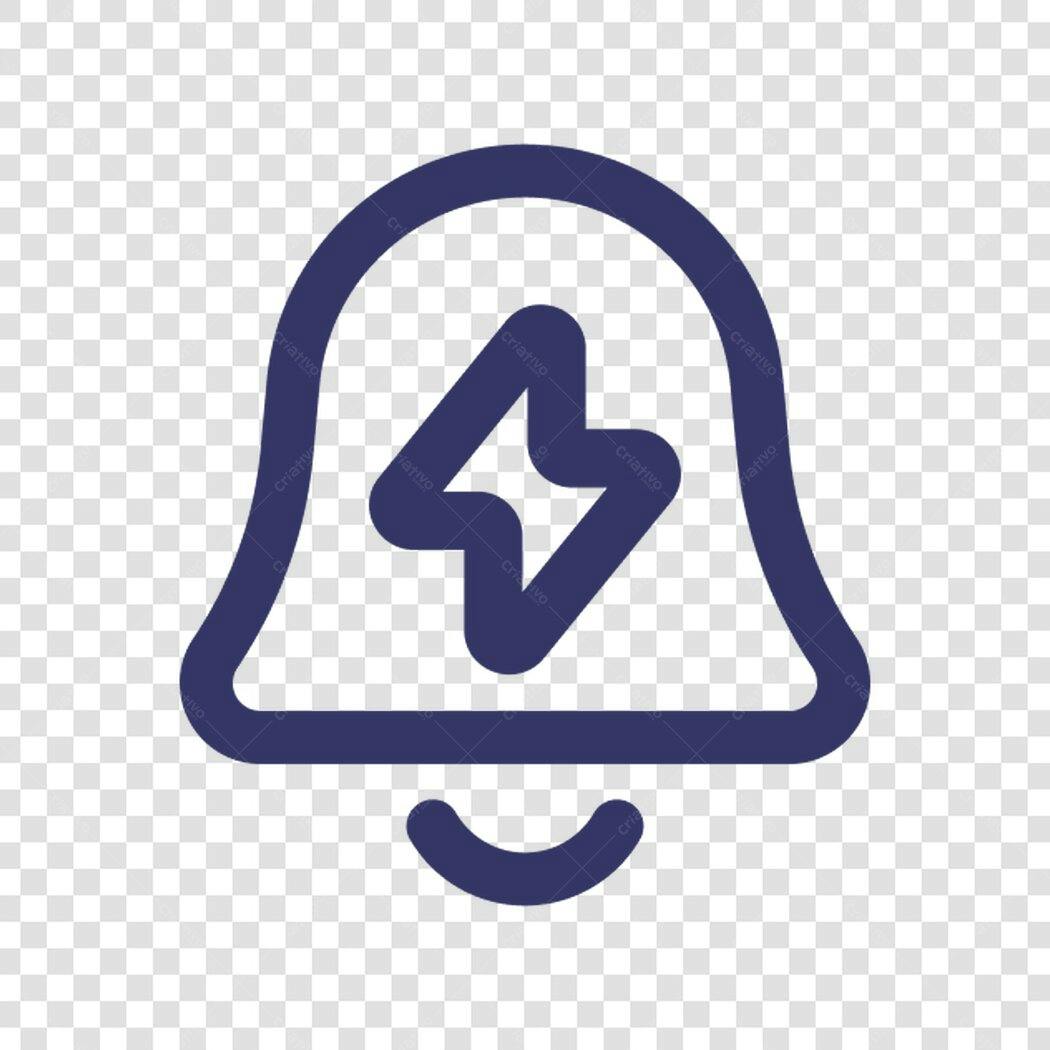 Ícone Notificação com Relâmpago PNG com fundo transparente