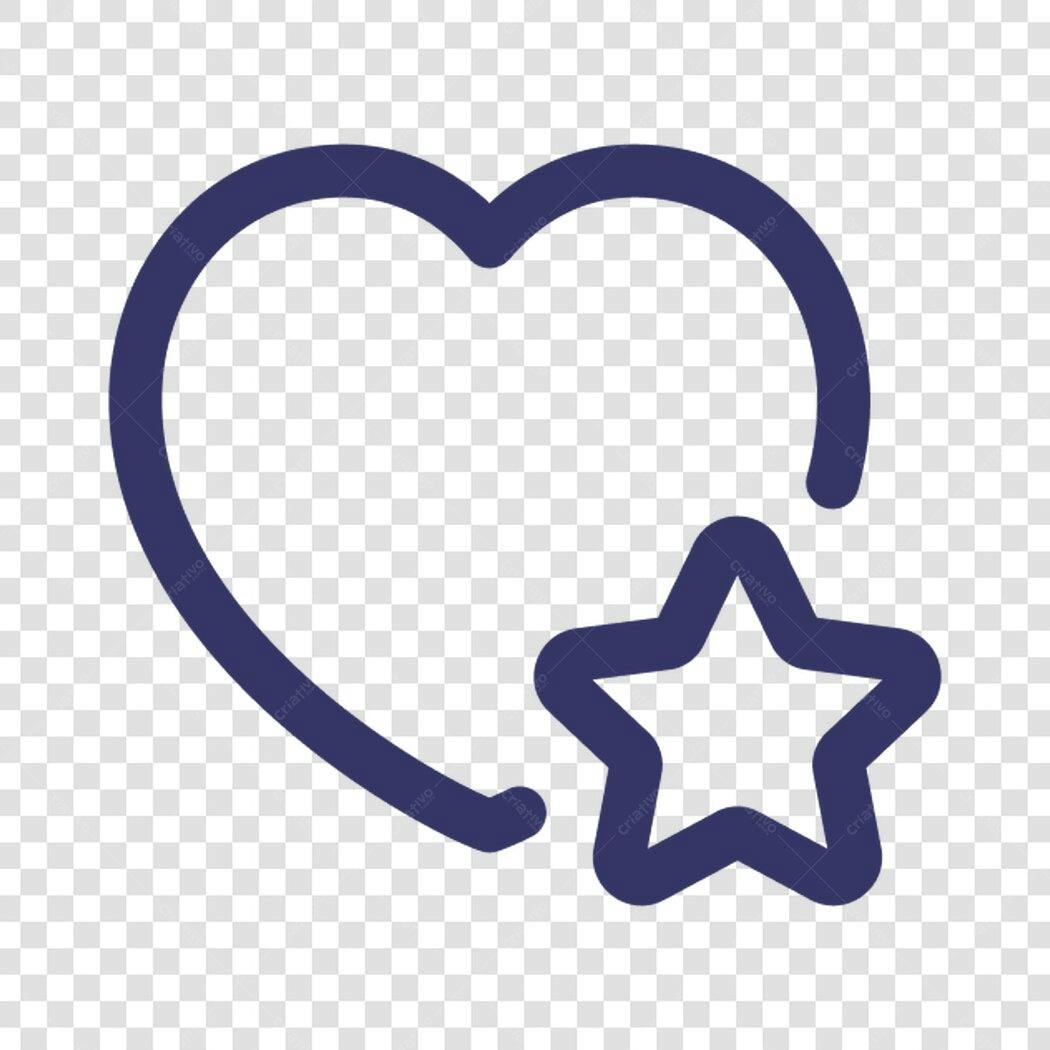 Ícone de Coração com Estrela PNG com fundo transparente