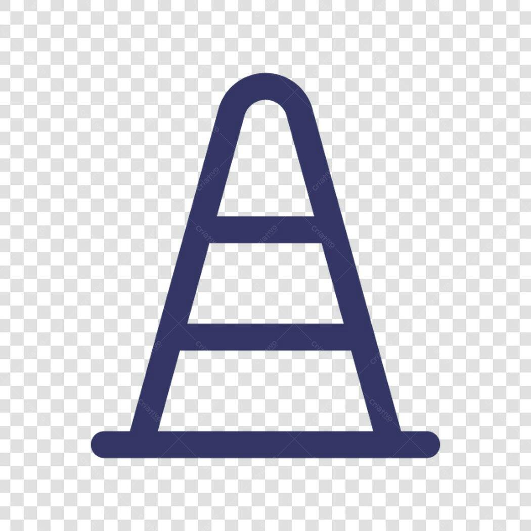 Icone Cone de Trânsito PNG com fundo transparente